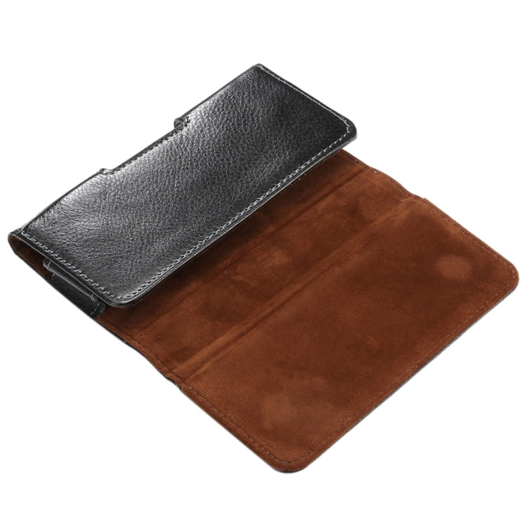 4.8 inch Litchi Texture Vertical Flip Thwartwise Genuine Leather Case / Waist Bag with Rotatable Back Splint for iPhone 7 & 6s & 6, Galaxy S4, Xiaomi Redmi 3 & 3X, etc