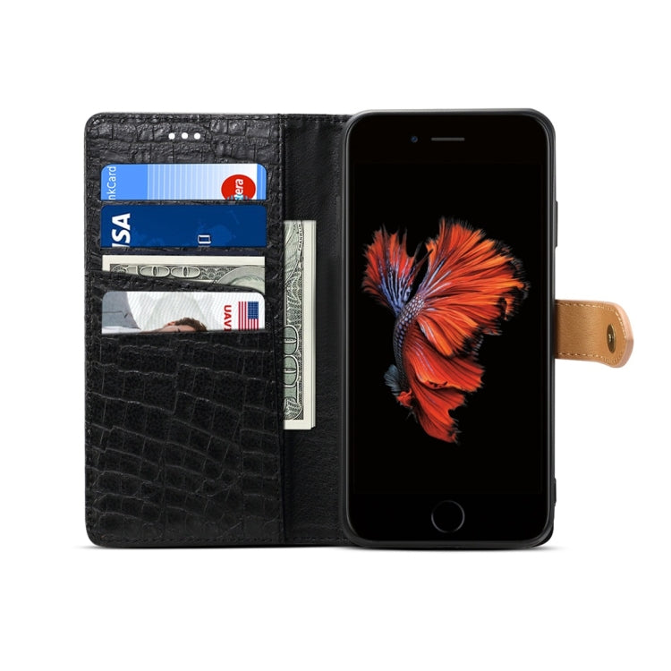 Splicing Color Crocodile Texture PU Horizontal Flip Leather Case for iPhone 6 / 6s, with Wallet & Holder & Card Slots & Lanyard, For iPhone 6 / 6s
