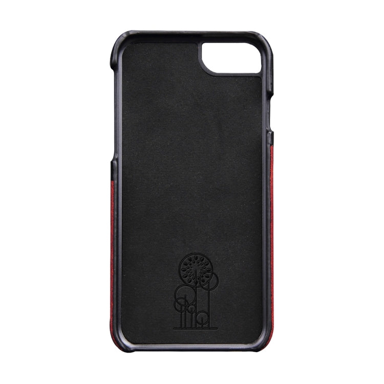 For iPhone 6 & 6s Genuine Cowhide Leather Color Matching Back Cover Case with Card Slot