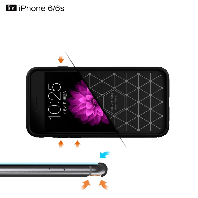 For iPhone 6 Plus & 6s Plus Brushed Texture Fiber TPU Rugged Armor Protective Case, For iPhone 6 Plus & 6s Plus