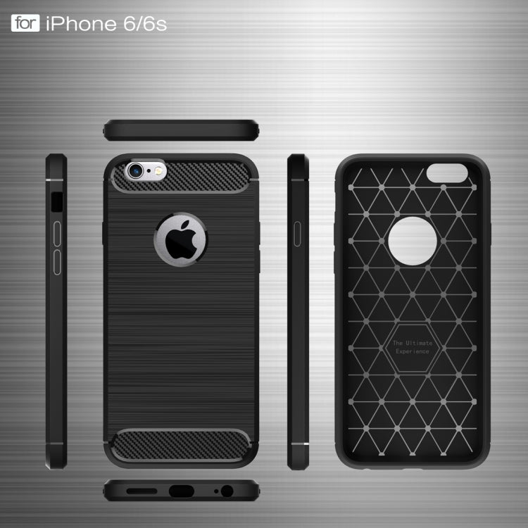 For iPhone 6 Plus & 6s Plus Brushed Texture Fiber TPU Rugged Armor Protective Case, For iPhone 6 Plus & 6s Plus