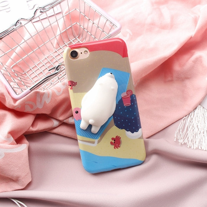 For iPhone 6 Plus & 6s Plus Seal Bask In The Sun Squishy Protective Back Cover Case, For 6P & 6sP