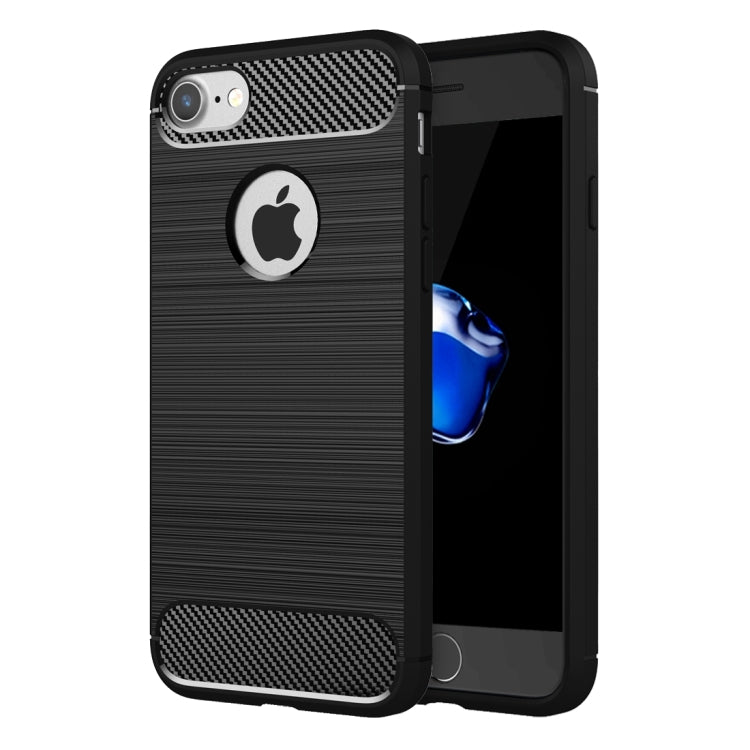 For  iPhone 8 & 7  Brushed Texture Fiber TPU Rugged Armor Protective Case, For iPhone 8 & 7