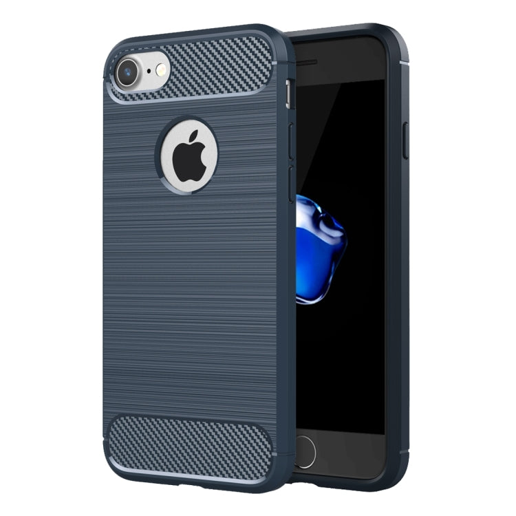 For  iPhone 8 & 7  Brushed Texture Fiber TPU Rugged Armor Protective Case, For iPhone 8 & 7