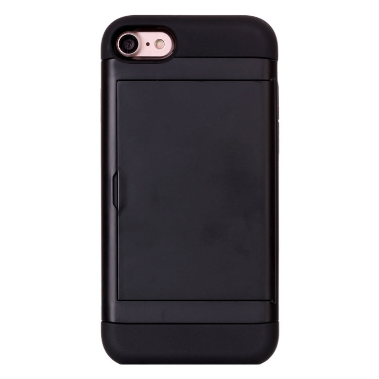 For  iPhone 8 & 7  Slide Style TPU + PC Combination Case with Card Slot