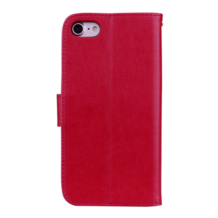 Fro  iPhone 8 & 7  Roses Pressed Flowers Pattern Flip Leather Case with Holder & Card Slots & Wallet, Fro 8 & 7