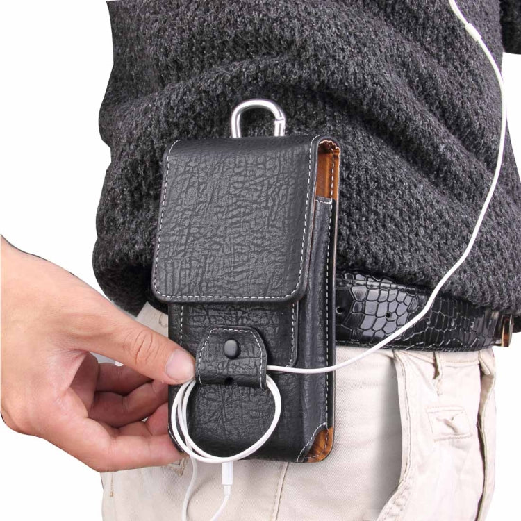 For  iPhone 8 & 7  & 6s & 6 Vertical Flip Retro Elephant Texture Leather Case / Waist Bag with Card Slots & Back Splint & Buckle & Earphone Hole