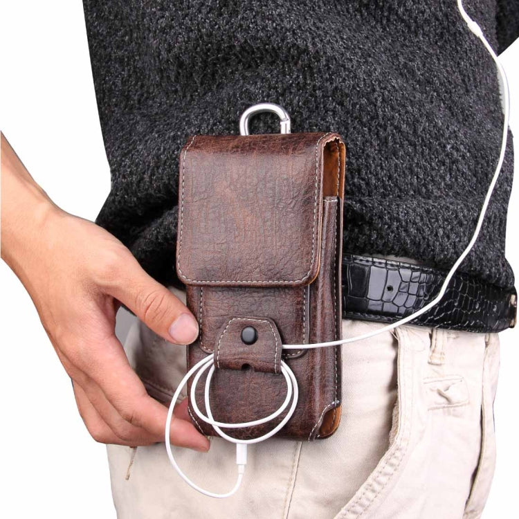 For  iPhone 8 & 7  & 6s & 6 Vertical Flip Retro Elephant Texture Leather Case / Waist Bag with Card Slots & Back Splint & Buckle & Earphone Hole
