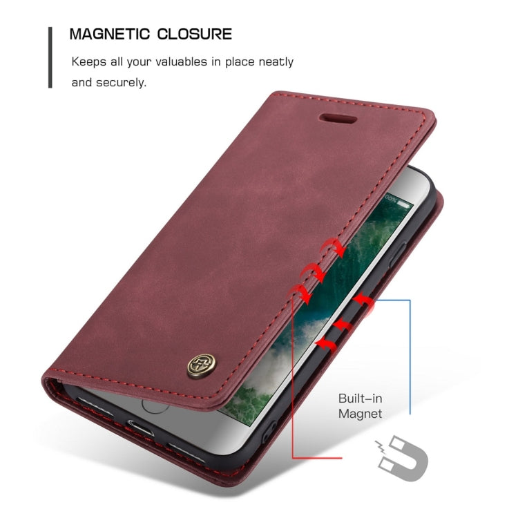 CaseMe-013 Multifunctional Retro Frosted Horizontal Flip Leather Case for iPhone 7 / 8, with Card Slot & Holder & Wallet, For iPhone 7 / 8