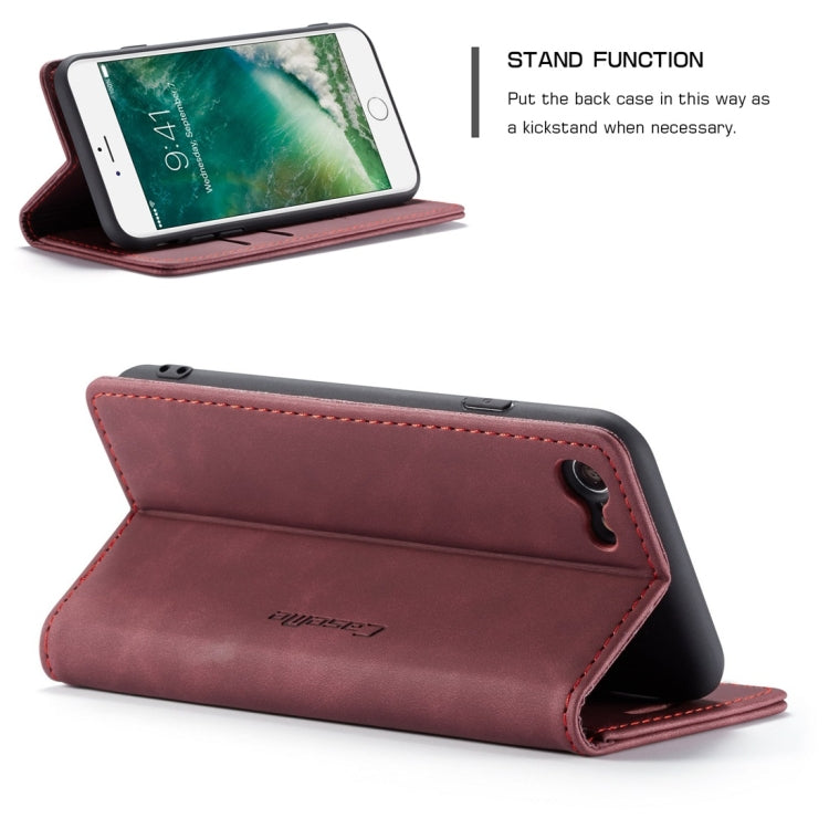 CaseMe-013 Multifunctional Retro Frosted Horizontal Flip Leather Case for iPhone 7 / 8, with Card Slot & Holder & Wallet, For iPhone 7 / 8