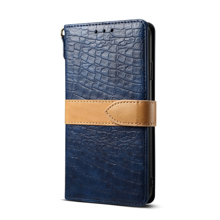 Splicing Color Crocodile Texture PU Horizontal Flip Leather Case for iPhone 7 / 8, with Wallet & Holder & Card Slots & Lanyard, For iPhone 7 / 8