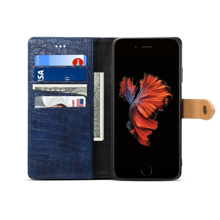 Splicing Color Crocodile Texture PU Horizontal Flip Leather Case for iPhone 7 / 8, with Wallet & Holder & Card Slots & Lanyard, For iPhone 7 / 8