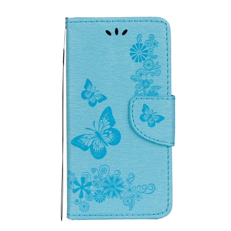 For iPhone X / XS Pressed Flowers Butterfly Pattern Horizontal Flip Leather Case with Holder & Card Slots & Wallet & Lanyard, For X