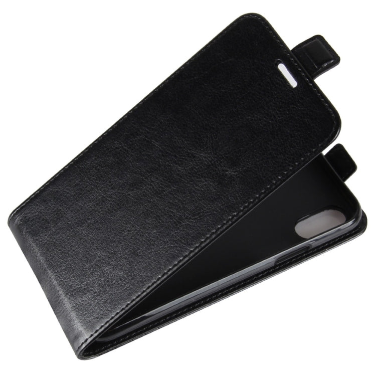For iPhone X / XS Crazy Horse Texture Vertical Flip Leather Case with Card Slot & Photo Frame, For iPhone X