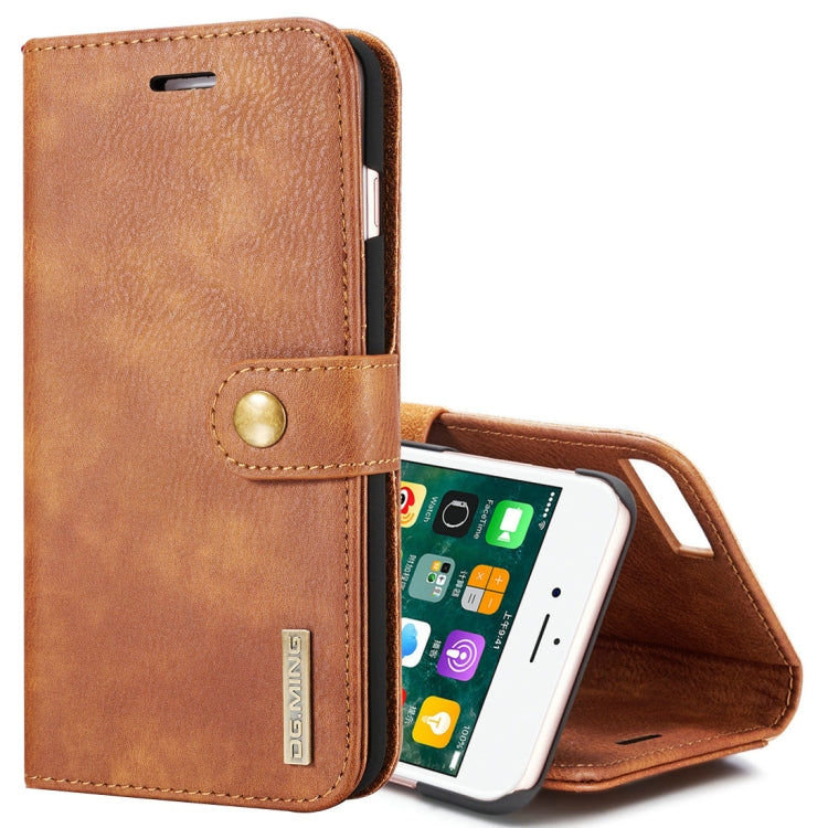DG.MING for iPhone 8 Plus & iPhone 7 Plus Crazy Horse Texture Horizontal Flip Detachable Magnetic Protective Case with Holder & Card Slots & Wallet, iPhone 8P & 7P