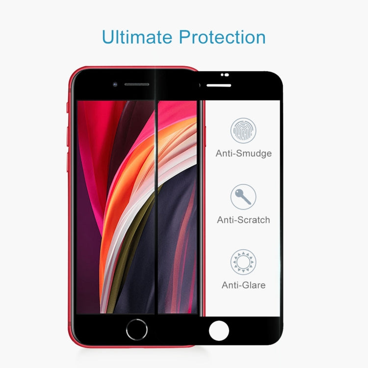 For iPhone SE 2022 / 2020 25 PCS Full Screen Large Arc Edge High Aluminum Tempered Glass Film, 25 PCS