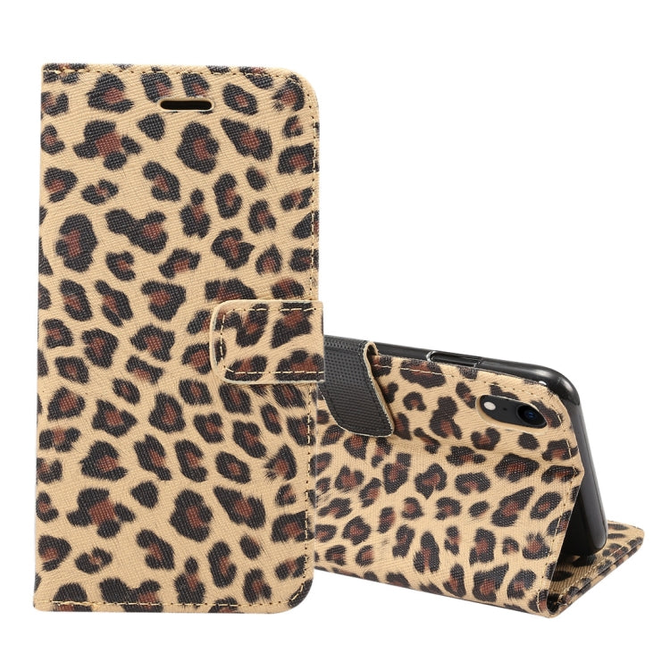 For iPhone XR Leopard Pattern Horizontal Flip Leather Case with Holder & Card Slots, For XR