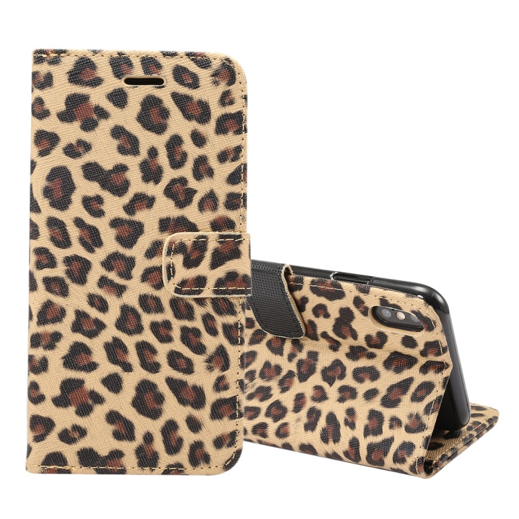 For iPhone XS Max Leopard Pattern Horizontal Flip Leather Case with Holder & Card Slots, For XS Max