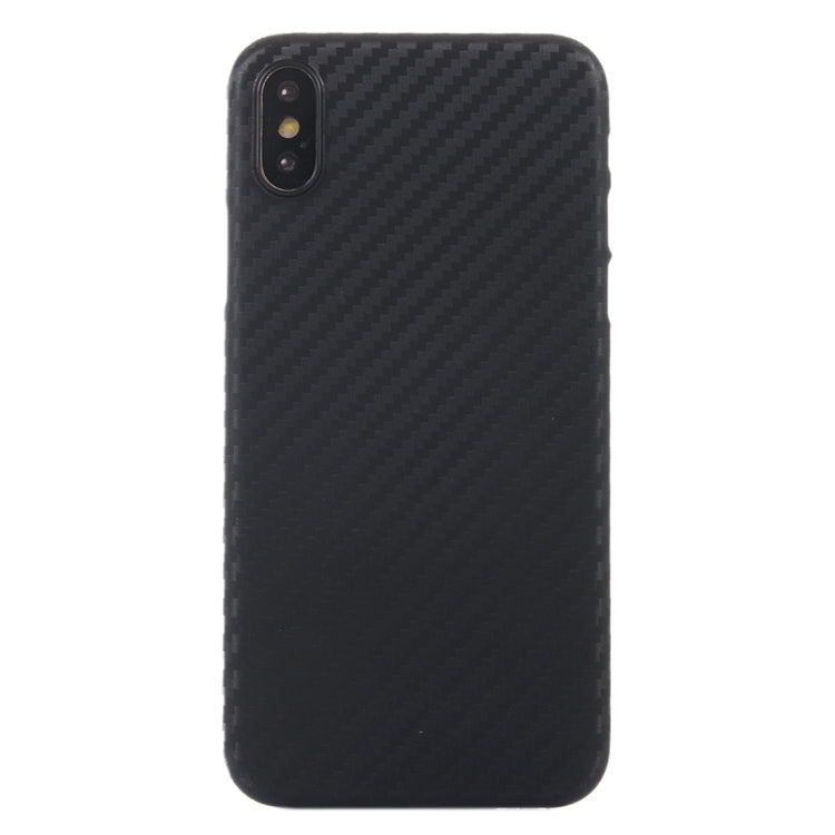 For iPhone X / XS Carbon Fibre Texture PP Protective Back Cover Case, For X