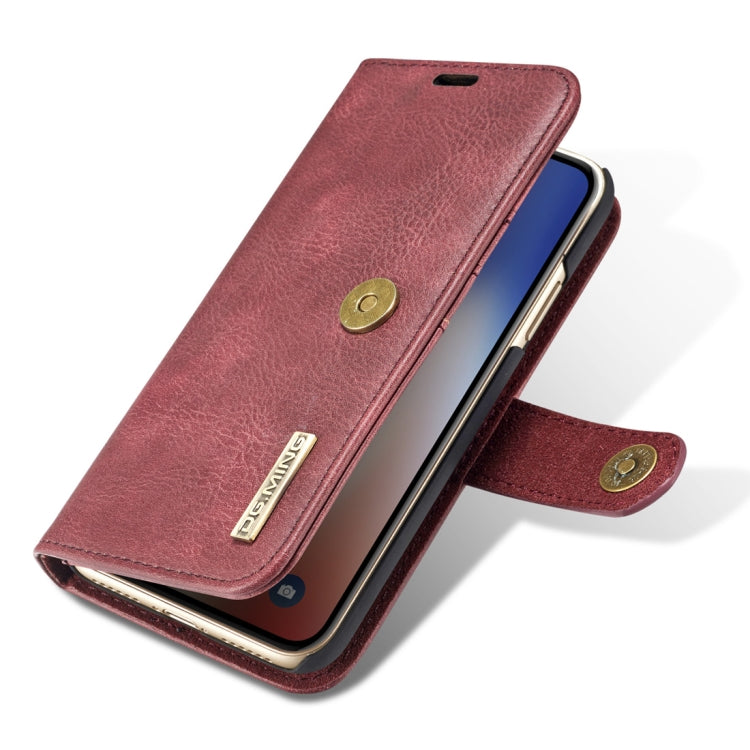 For iPhone X / XS DG.MING  Crazy Horse Texture Horizontal Flip Detachable Magnetic Protective Case with Holder & Card Slots & Wallet, iPhone X, iPhone  X, For  X