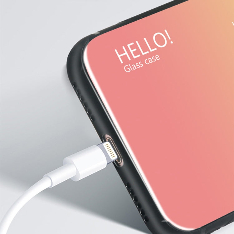 For iPhone X / XS Gradient Color Glass Case, iPhone X / XS