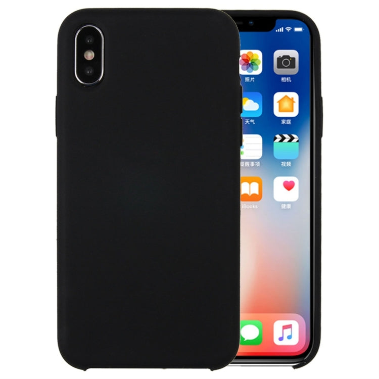 For iPhone X / XS Pure Color Liquid Silicone + PC Dropproof Protective Back Cover Case, iPhone X, For X, X