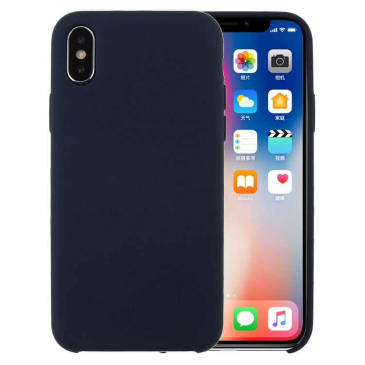 For iPhone X / XS Pure Color Liquid Silicone + PC Dropproof Protective Back Cover Case, iPhone X, For X, X