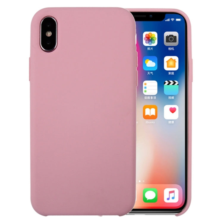 For iPhone X / XS Pure Color Liquid Silicone + PC Dropproof Protective Back Cover Case, iPhone X, For X, X