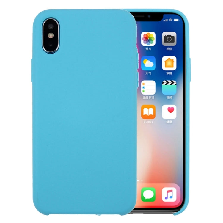 For iPhone X / XS Pure Color Liquid Silicone + PC Dropproof Protective Back Cover Case, iPhone X, For X, X