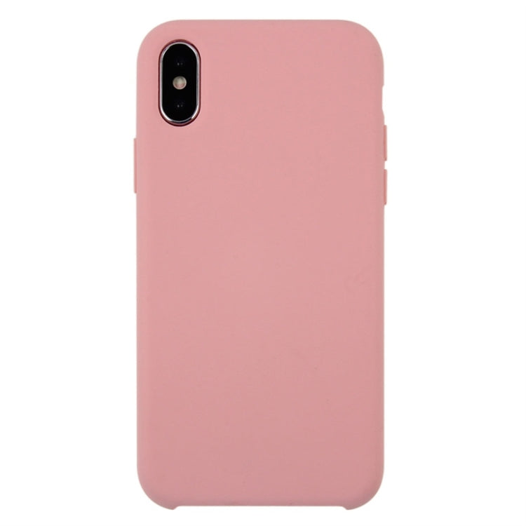 For iPhone X / XS Pure Color Liquid Silicone + PC Dropproof Protective Back Cover Case, iPhone X, For X, X