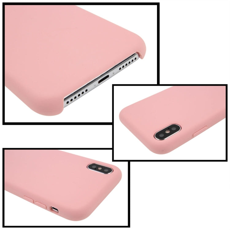 For iPhone X / XS Pure Color Liquid Silicone + PC Dropproof Protective Back Cover Case, iPhone X, For X, X