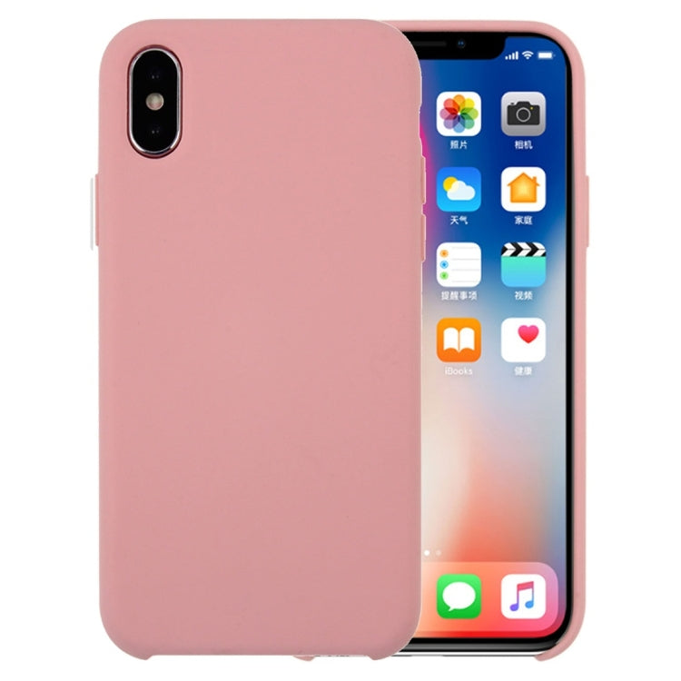 For iPhone X / XS Pure Color Liquid Silicone + PC Dropproof Protective Back Cover Case, iPhone X, For X, X