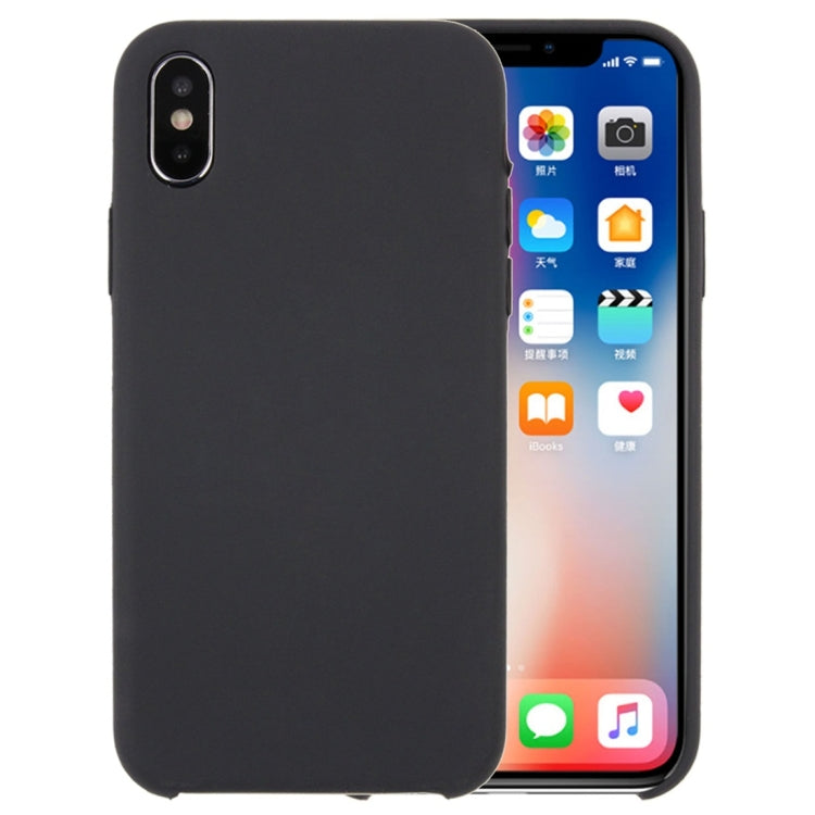 For iPhone X / XS Pure Color Liquid Silicone + PC Dropproof Protective Back Cover Case, iPhone X, For X, X