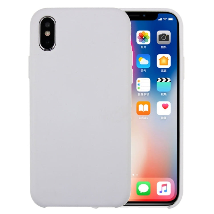 For iPhone X / XS Pure Color Liquid Silicone + PC Dropproof Protective Back Cover Case, iPhone X, For X, X