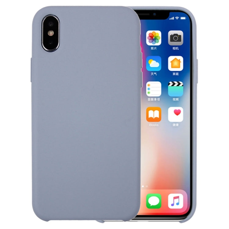 For iPhone X / XS Pure Color Liquid Silicone + PC Dropproof Protective Back Cover Case, iPhone X, For X, X