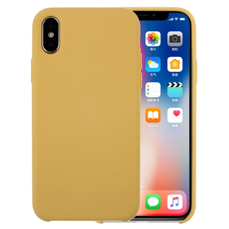 For iPhone X / XS Pure Color Liquid Silicone + PC Dropproof Protective Back Cover Case, iPhone X, For X, X