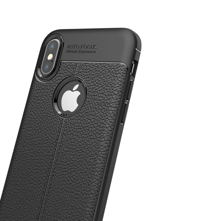 For iPhone X / XS Litchi Texture TPU Protective Back Cover Case, For X