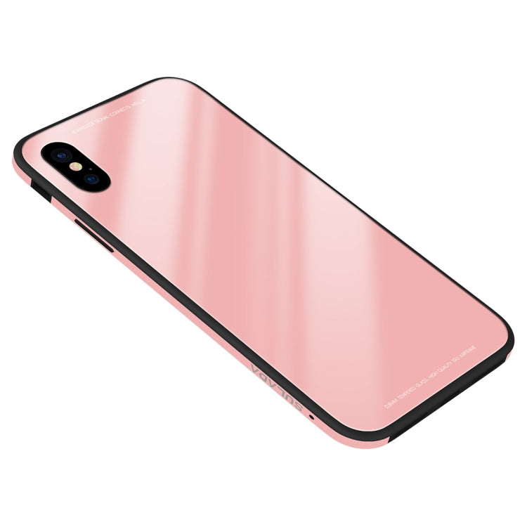 For iPhone XS Max SULADA Metal Frame Toughened Glass Case, For XS Max