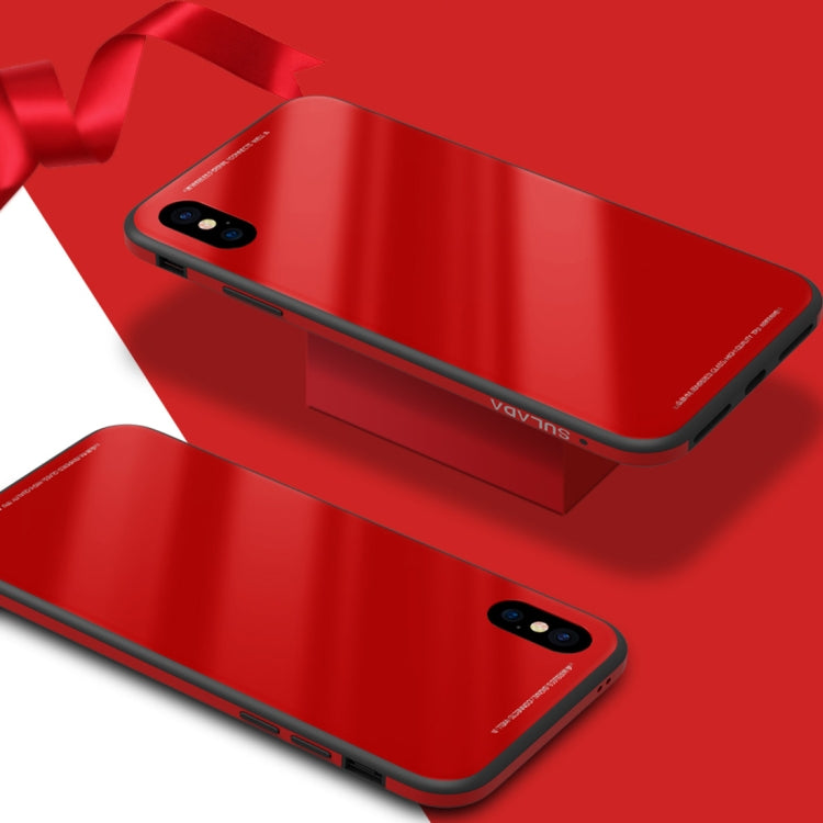 For iPhone XS Max SULADA Metal Frame Toughened Glass Case, For XS Max
