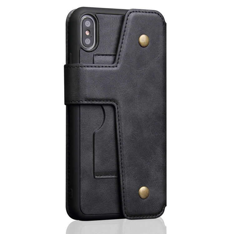 For iPhone XS Max Cowhide Texture Magnetic Absorption Detachable Horizontal Flip Leather Case with Holder & Card Slots & Wallet, For XS Max