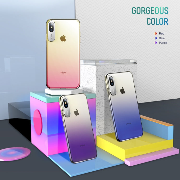 For iPhone XR ROCK Gradient Color PC Protective Case, For XR