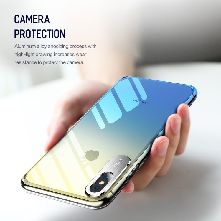 For iPhone XR ROCK Gradient Color PC Protective Case, For XR