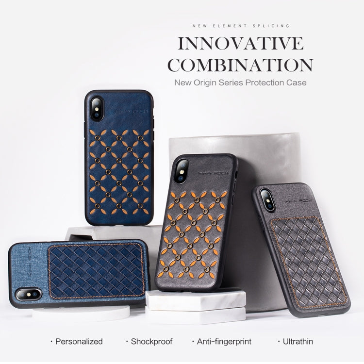 For iPhone XR ROCK Origin Series Business TPU + PU Protective Case, For XR