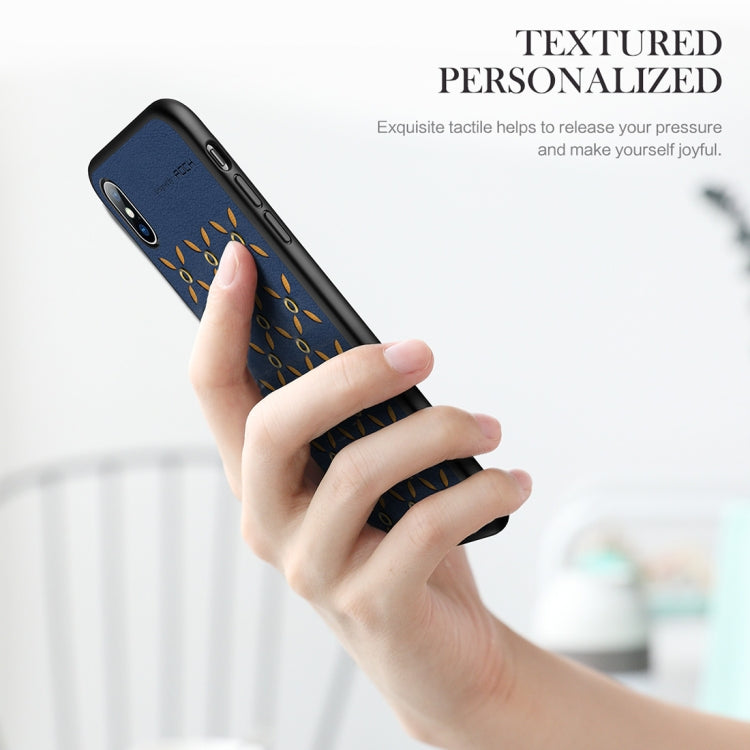For iPhone XR ROCK Origin Series Business TPU + PU Protective Case, For XR