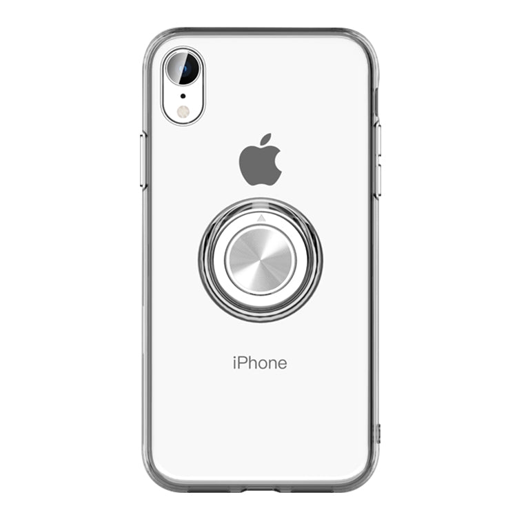 For iPhone XR Transparent TPU Metal Ring Case with Metal Ring Holder, iPhone   XR