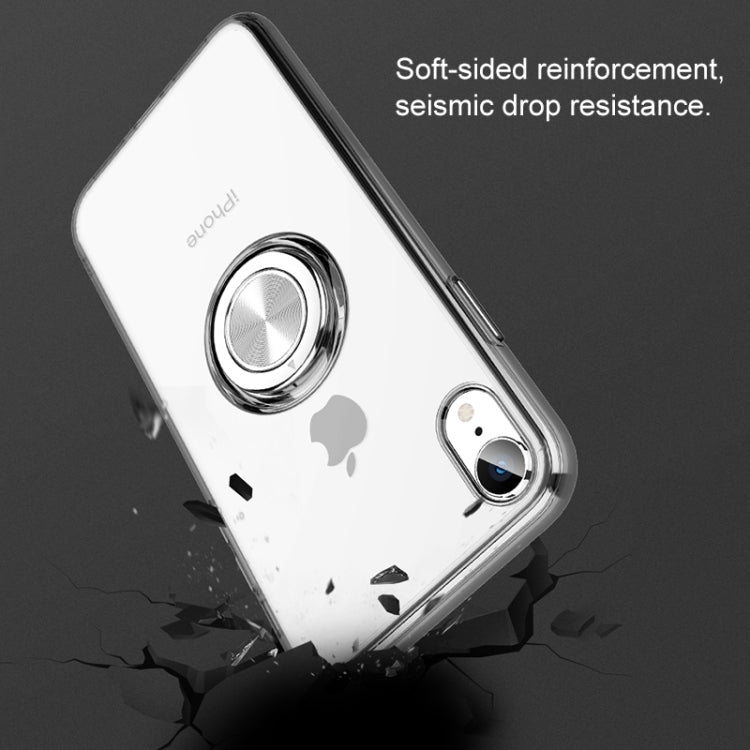 For iPhone XR Transparent TPU Metal Ring Case with Metal Ring Holder, iPhone   XR