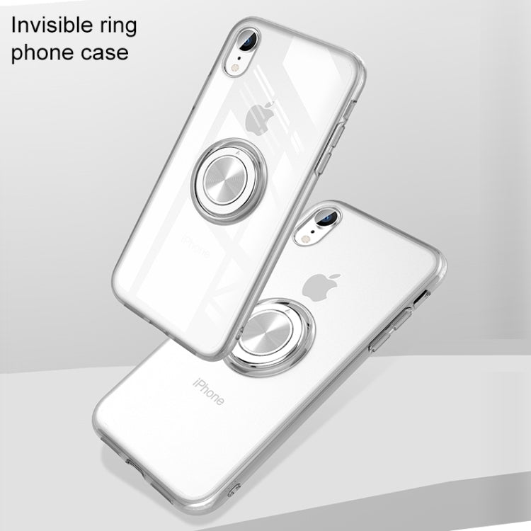 For iPhone XR Transparent TPU Metal Ring Case with Metal Ring Holder, iPhone   XR