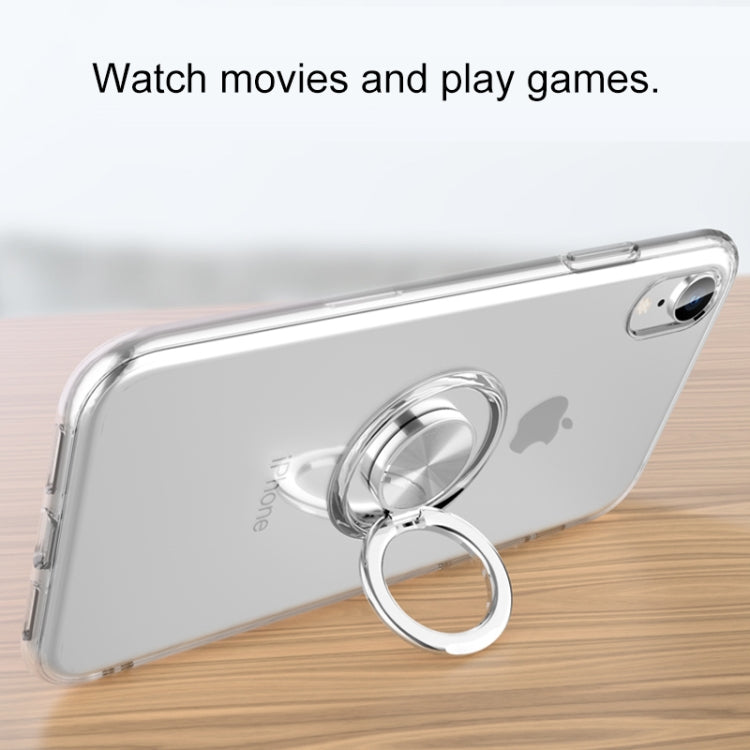 For iPhone XR Transparent TPU Metal Ring Case with Metal Ring Holder, iPhone   XR