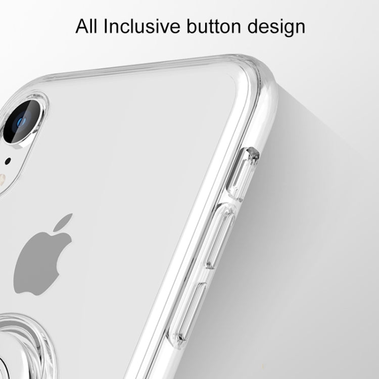 For iPhone XR Transparent TPU Metal Ring Case with Metal Ring Holder, iPhone   XR