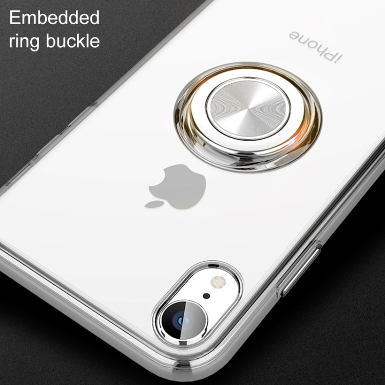 For iPhone XR Transparent TPU Metal Ring Case with Metal Ring Holder, iPhone   XR